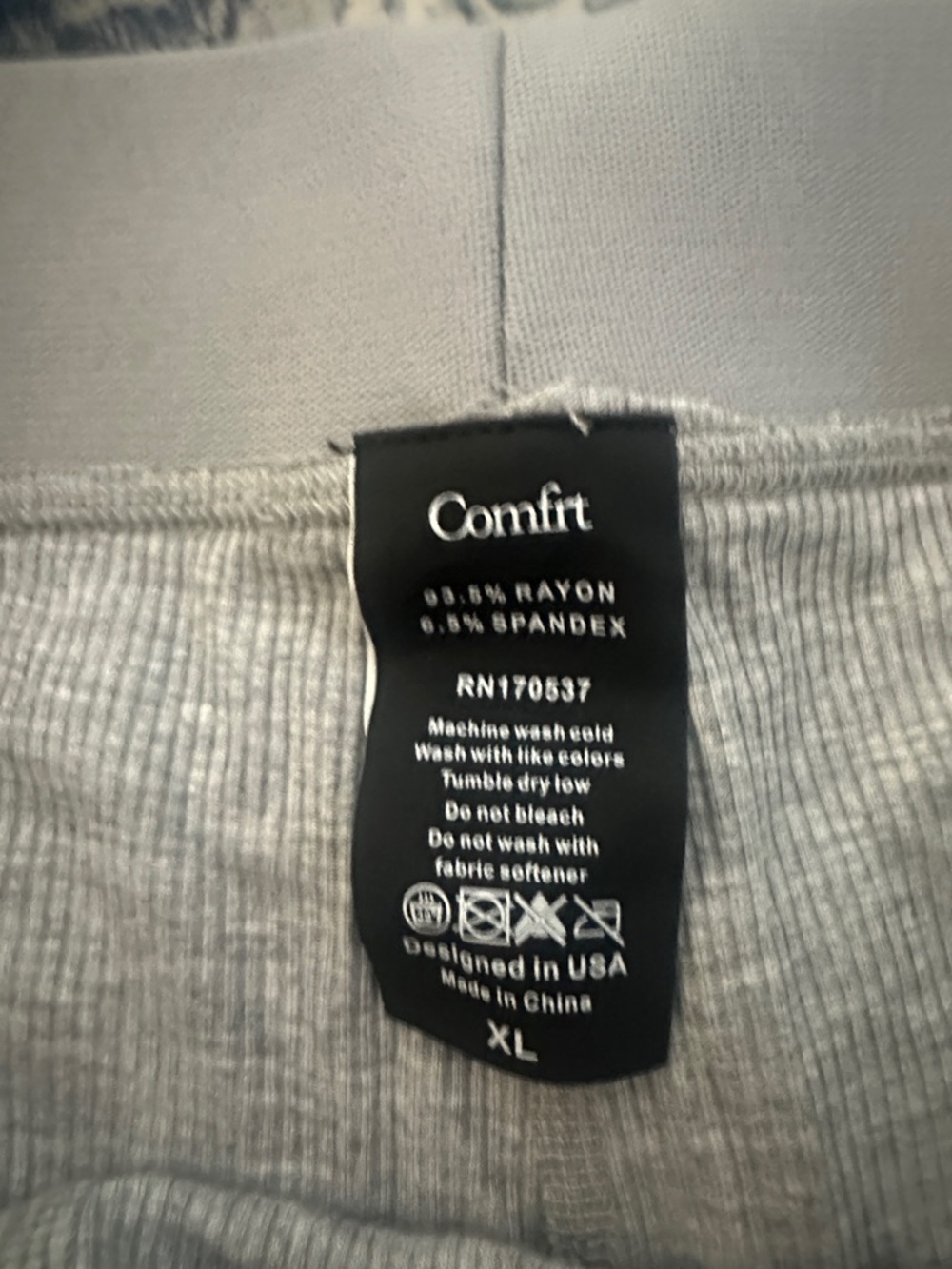 Comfrt Light Gray Ribbed Tank & Biker Short Set•NWT - Picture 4 of 5